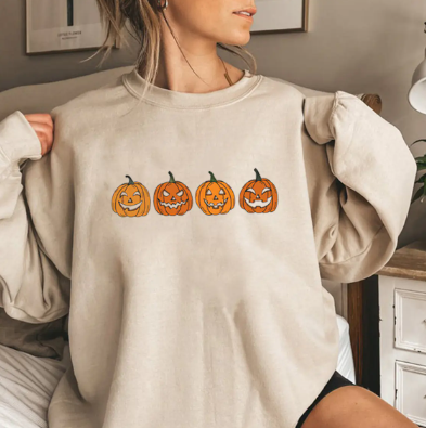 Funny Printed Halloween Pumpkin Head Party Hoodie