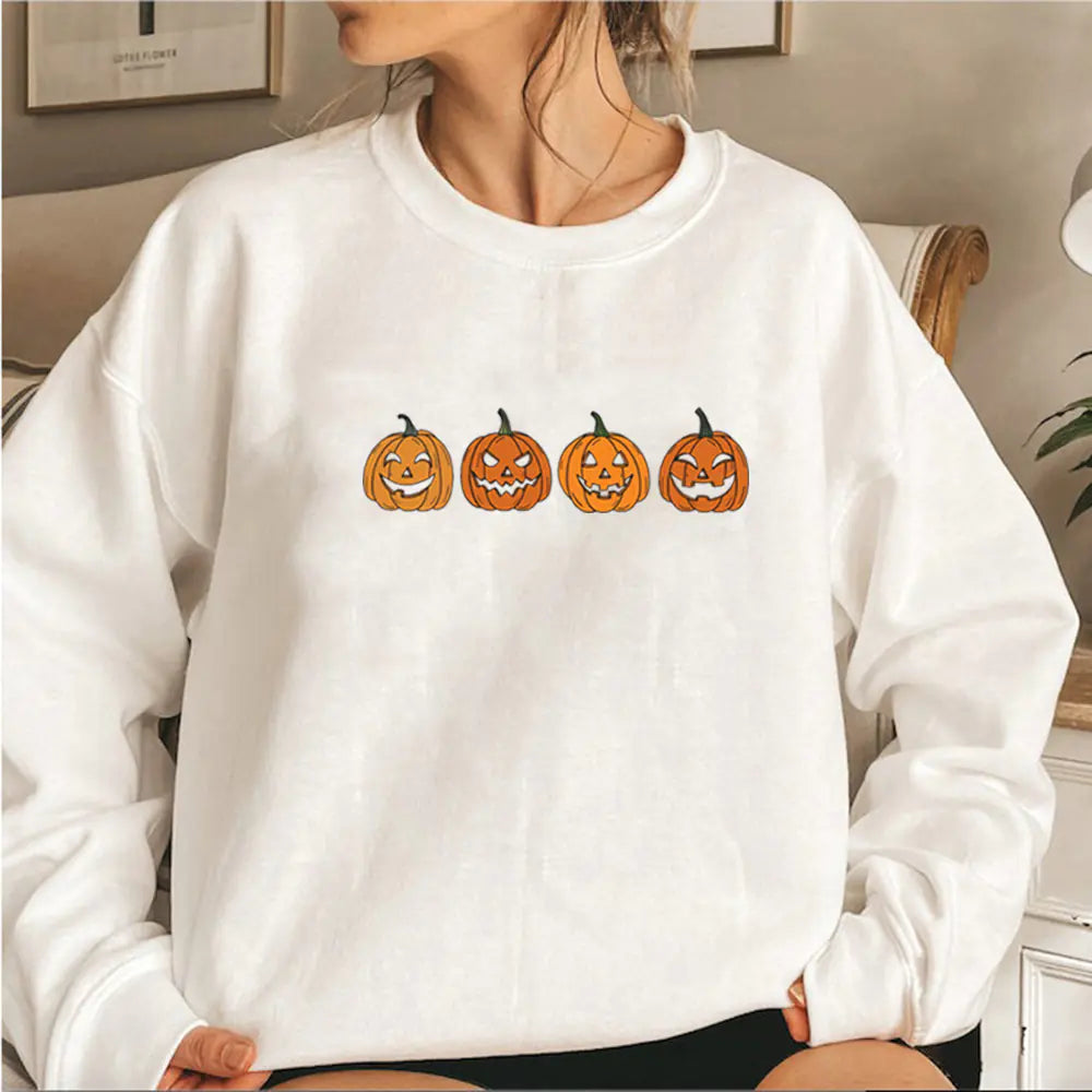 Funny Printed Halloween Pumpkin Head Party Hoodie